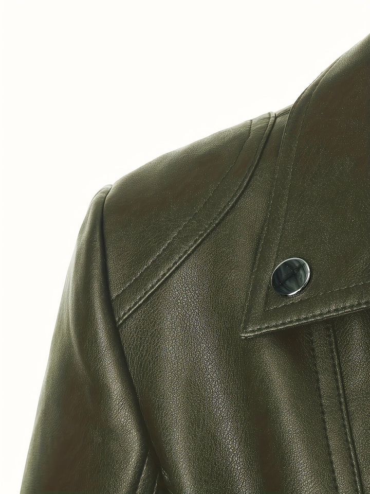 Lacey | Asymmetric-Zip Faux-Leather Biker Jacket