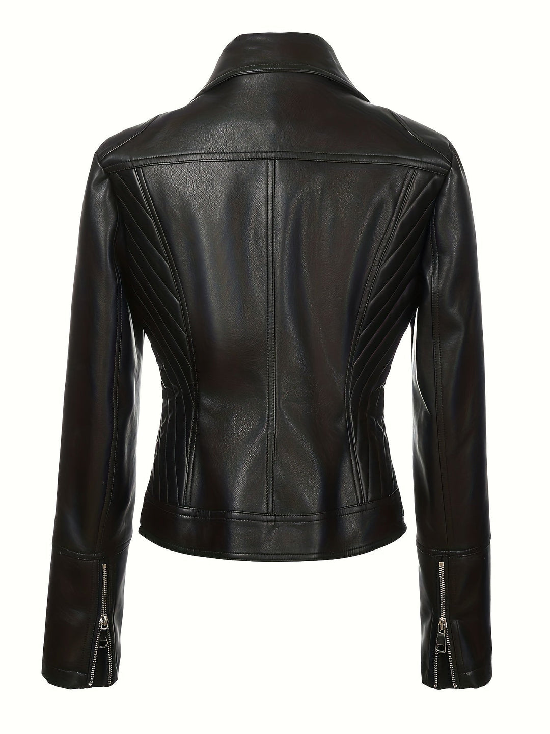 Lacey | Asymmetric-Zip Faux-Leather Biker Jacket