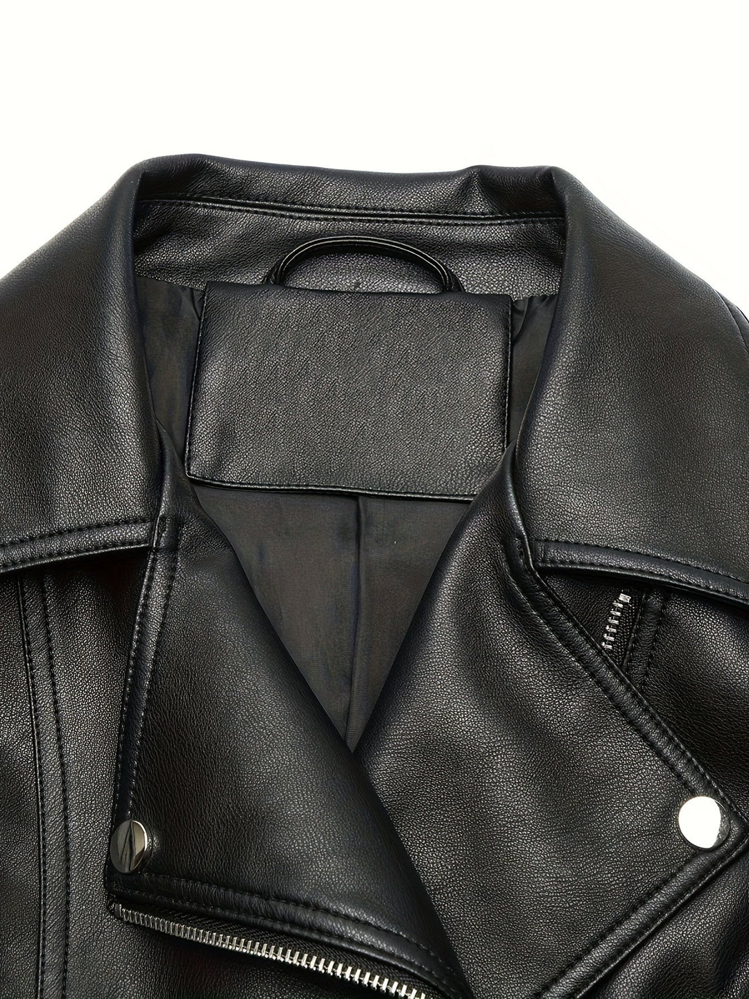 Lacey | Asymmetric-Zip Faux-Leather Biker Jacket