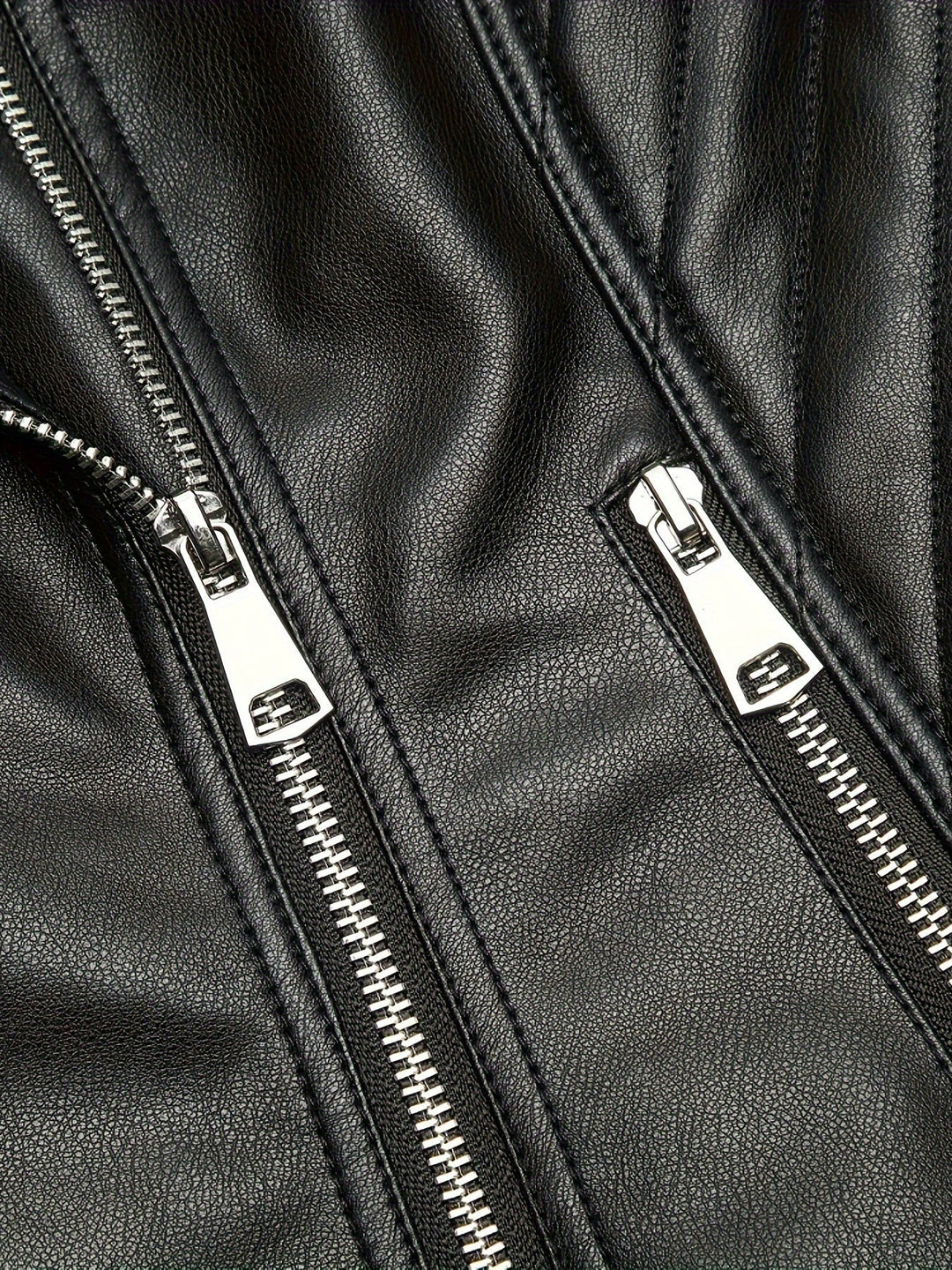Lacey | Asymmetric-Zip Faux-Leather Biker Jacket