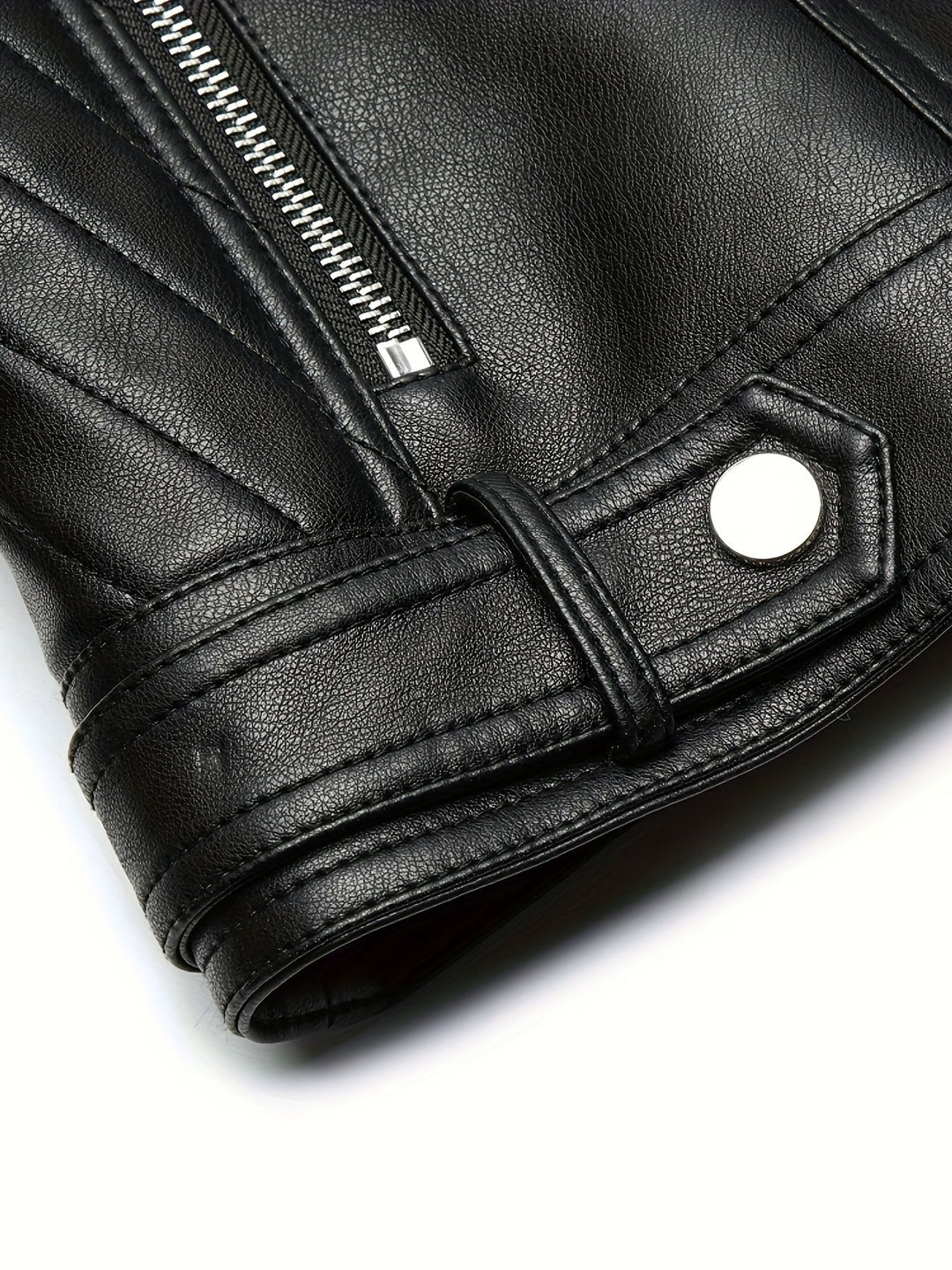 Lacey | Asymmetric-Zip Faux-Leather Biker Jacket