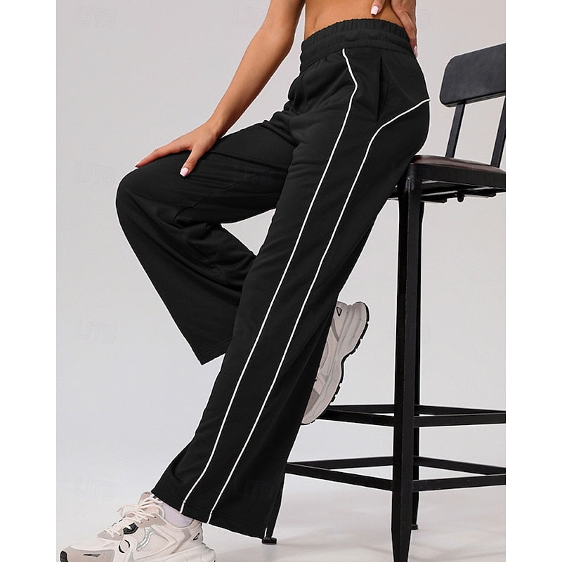 Lydia | Side-Stripe High-Waisted Straight-Leg Sweatpants