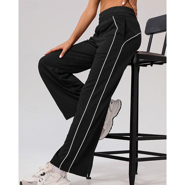 Lydia | Side-Stripe High-Waisted Straight-Leg Sweatpants