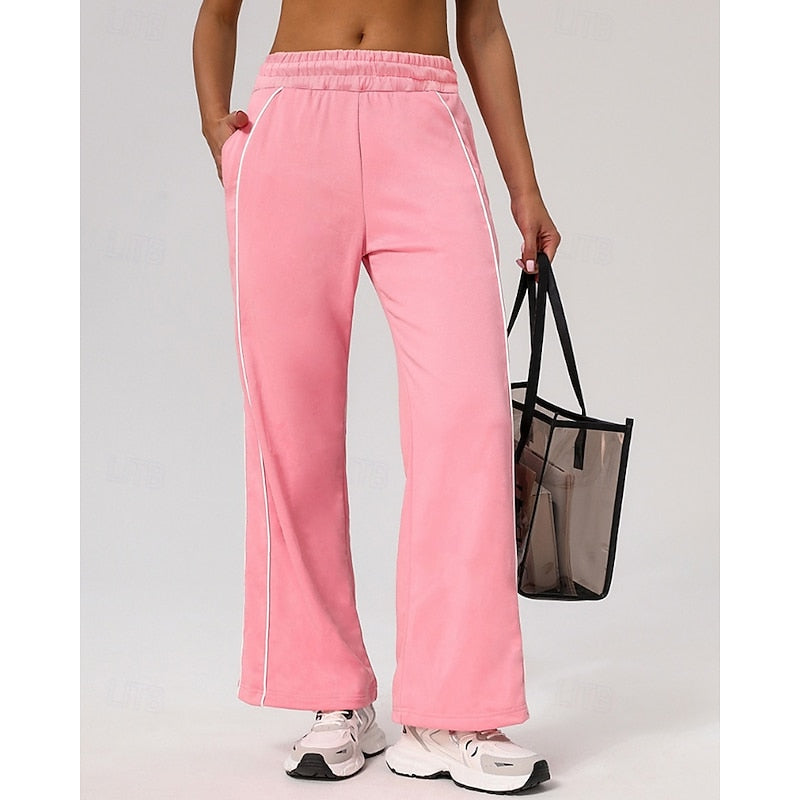 Lydia | Side-Stripe High-Waisted Straight-Leg Sweatpants