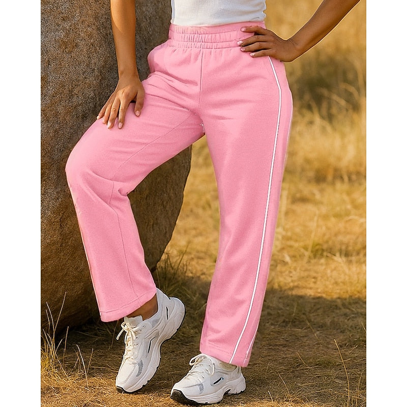 Lydia | Side-Stripe High-Waisted Straight-Leg Sweatpants