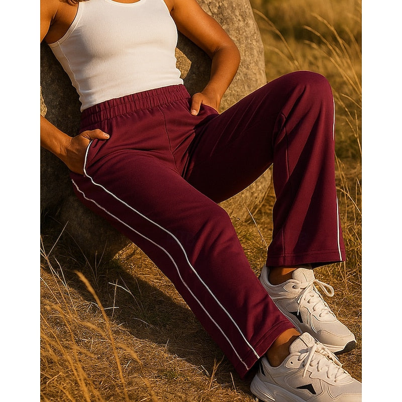 Lydia | Side-Stripe High-Waisted Straight-Leg Sweatpants