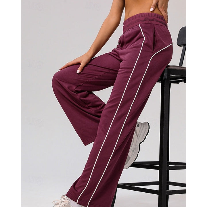 Lydia | Side-Stripe High-Waisted Straight-Leg Sweatpants