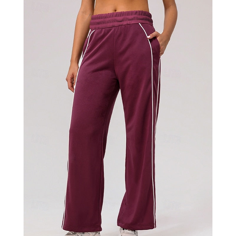 Lydia | Side-Stripe High-Waisted Straight-Leg Sweatpants