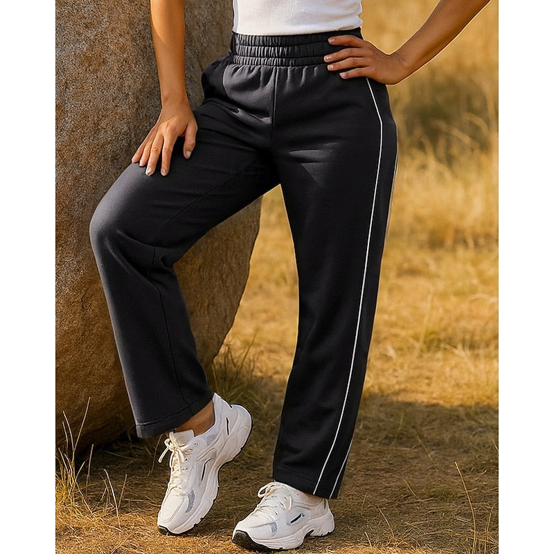 Lydia | Side-Stripe High-Waisted Straight-Leg Sweatpants