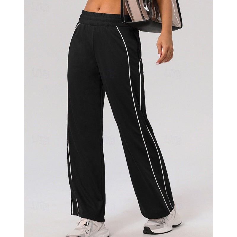 Lydia | Side-Stripe High-Waisted Straight-Leg Sweatpants
