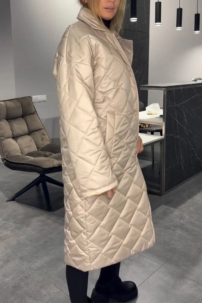 Lori | Leopard-Lined Snap-Front Quilted Coat