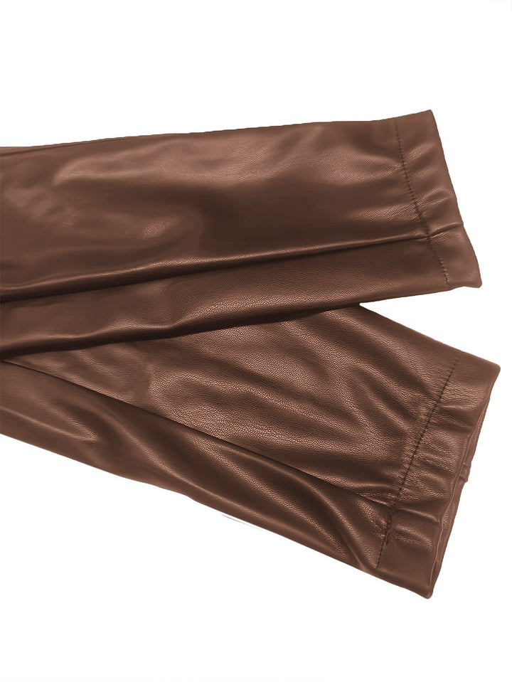Mariah | Cropped Zip-Up Faux-Leather Jacket