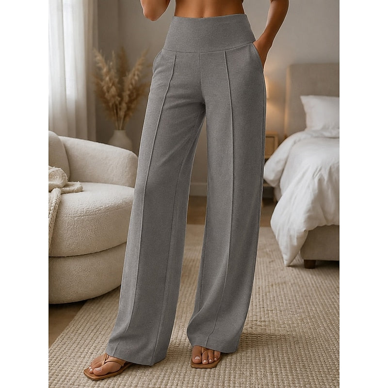 Natasha | High-Waisted Seam-Front Wide-Leg Sweatpants