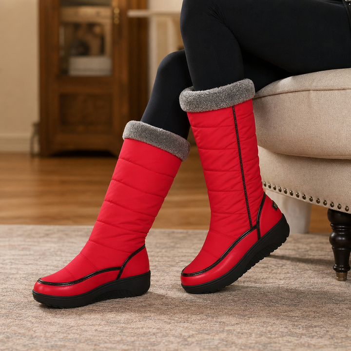 Natalie | Faux Fur-Lined Quilted Knee-High Snow Boots