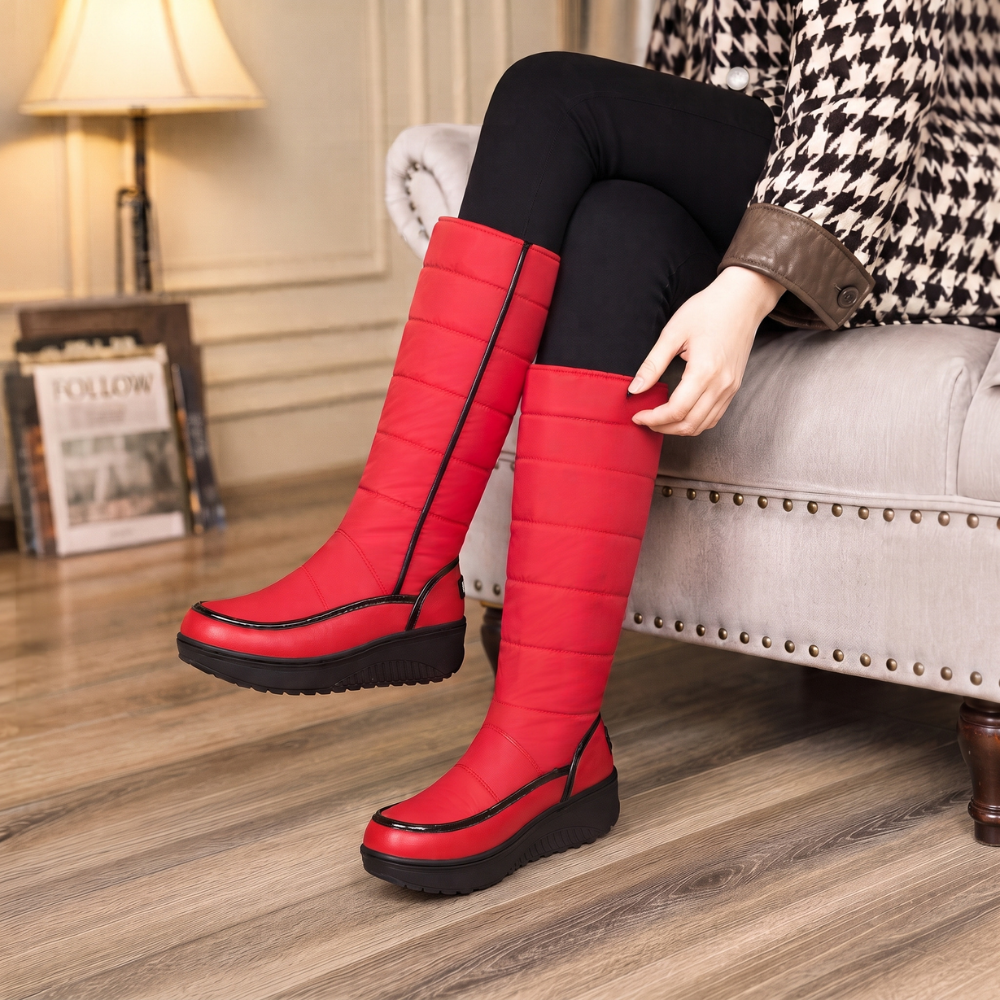 Natalie | Faux Fur-Lined Quilted Knee-High Snow Boots
