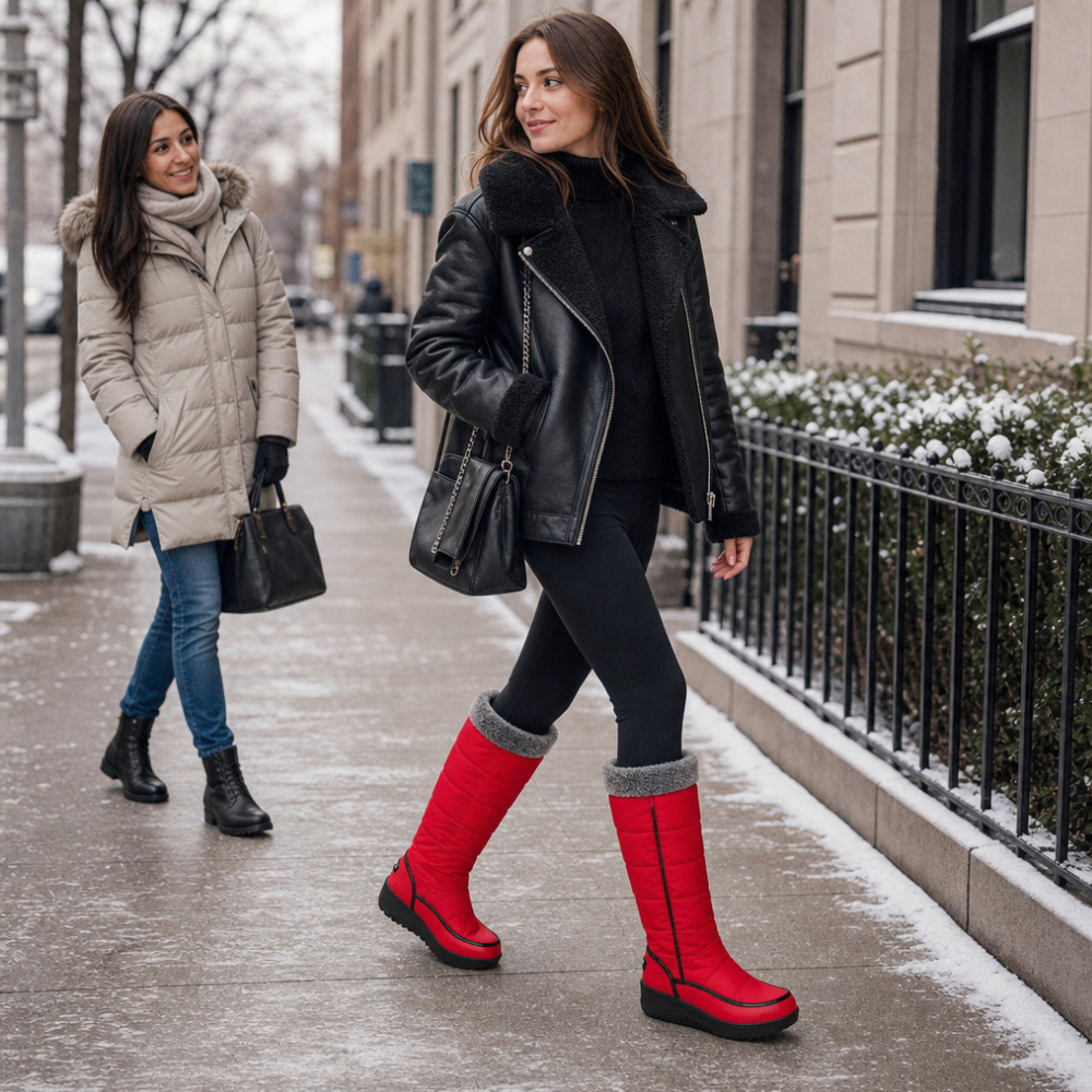 Natalie | Faux Fur-Lined Quilted Knee-High Snow Boots