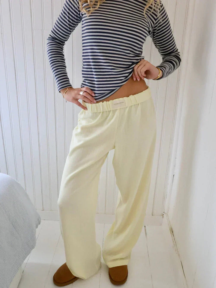 Olive | Fine-Stripe Elastic-Waist Relaxed Sweatpants