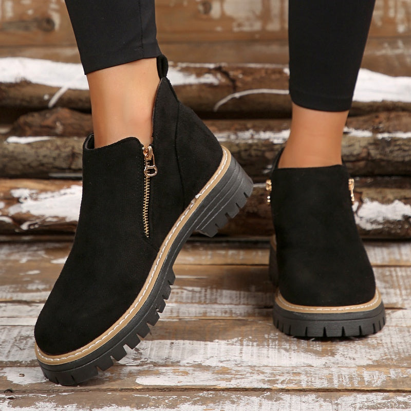 Paige | Side-Zip Lug-Sole Ankle Boots