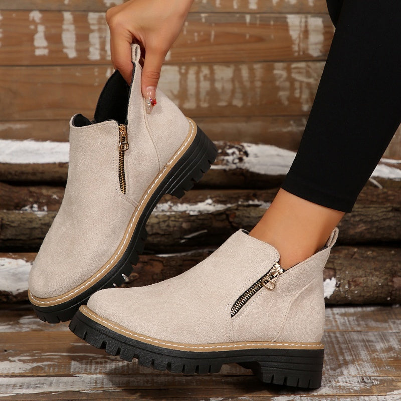 Paige | Side-Zip Lug-Sole Ankle Boots