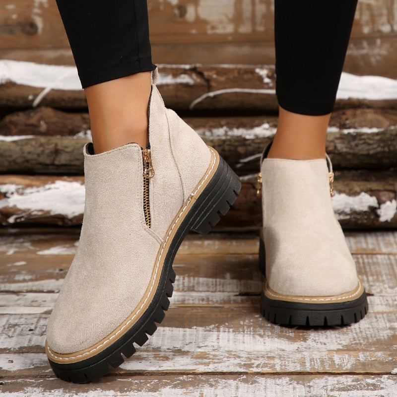 Paige | Side-Zip Lug-Sole Ankle Boots