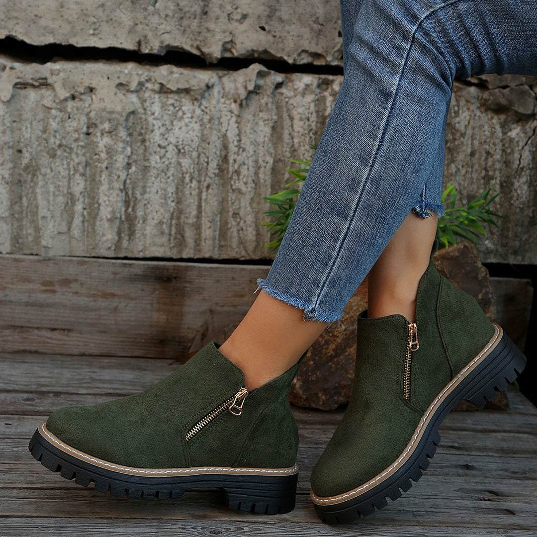Paige | Side-Zip Lug-Sole Ankle Boots