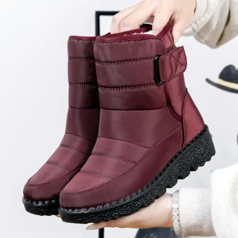 Joy | Quilted Waterproof Buckle-Strap Snow Boots
