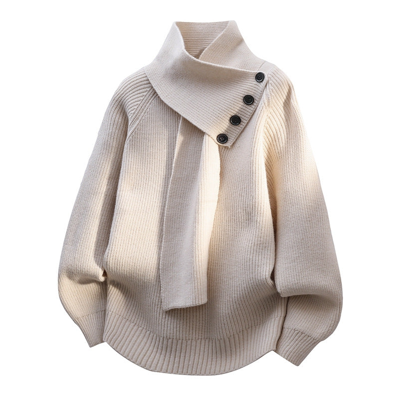 Margaret | Draped Scarf-Style Cowl-Neck Sweater