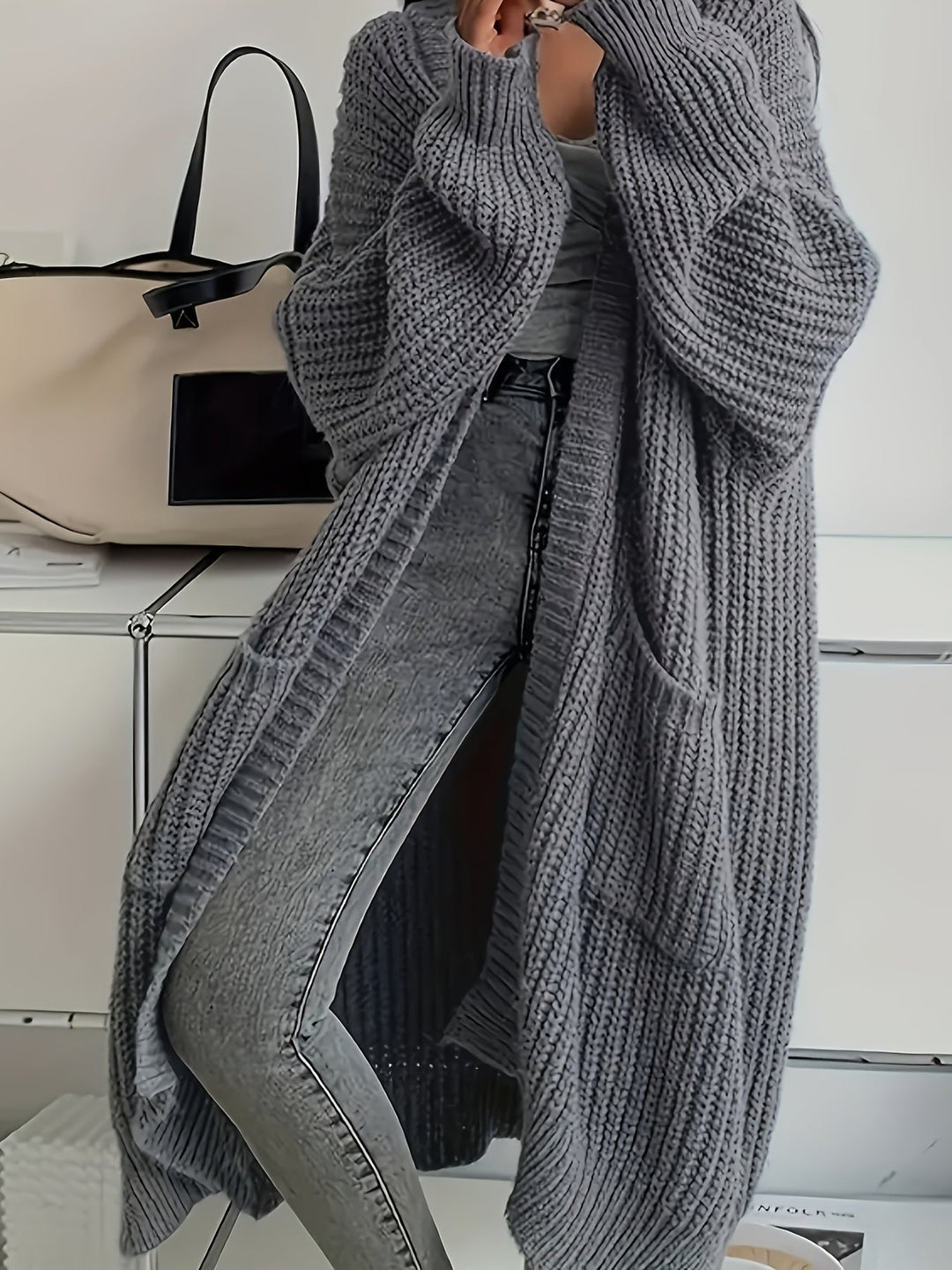Rebecca | Oversized Open-Front Longline Cardigan