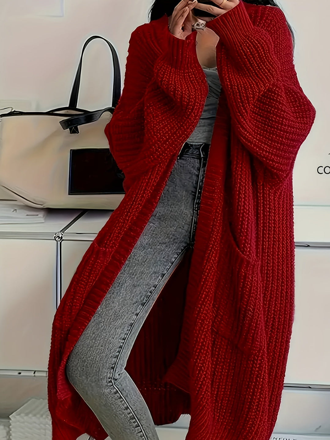 Rebecca | Oversized Open-Front Longline Cardigan
