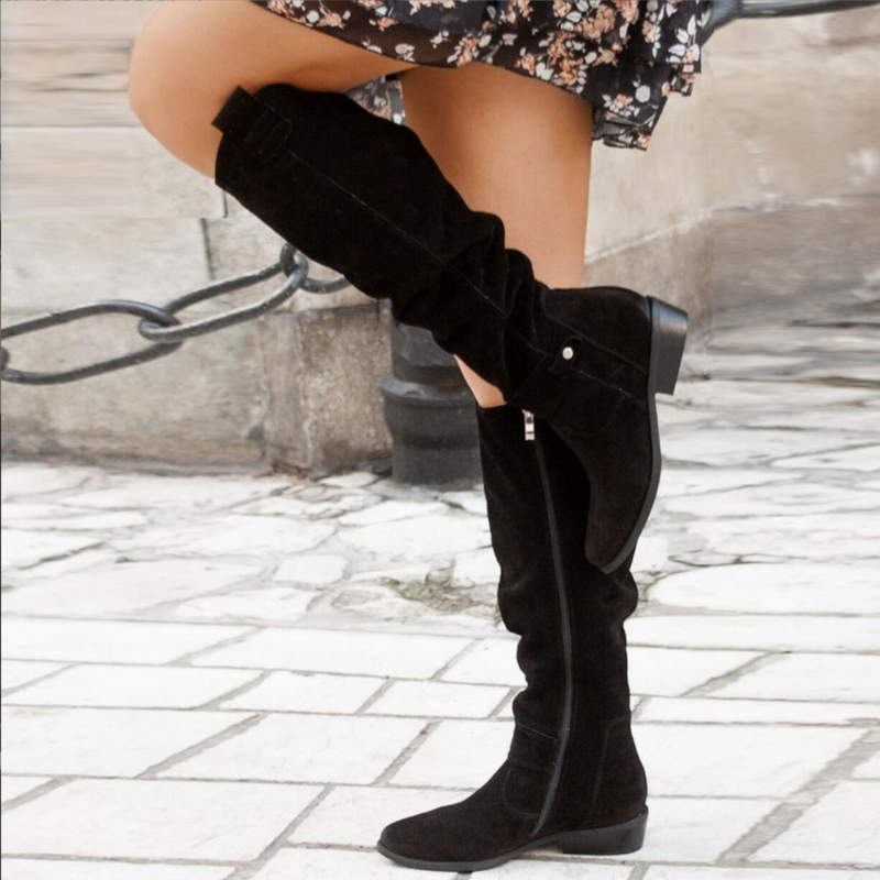 Shelby | Buckle-Strap Knee-High Slouch Boots