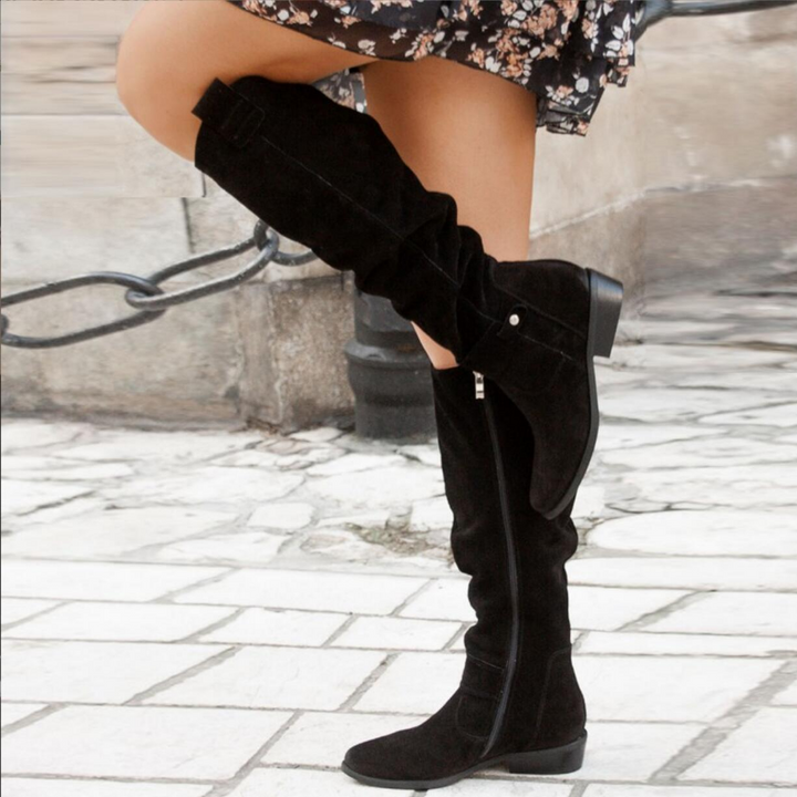 Shelby | Buckle-Strap Knee-High Slouch Boots