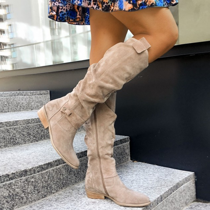 Shelby | Buckle-Strap Knee-High Slouch Boots