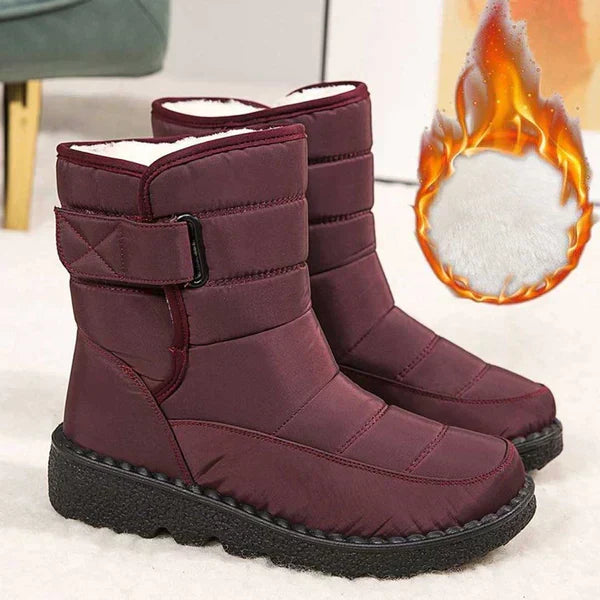 Joy | Quilted Waterproof Buckle-Strap Snow Boots