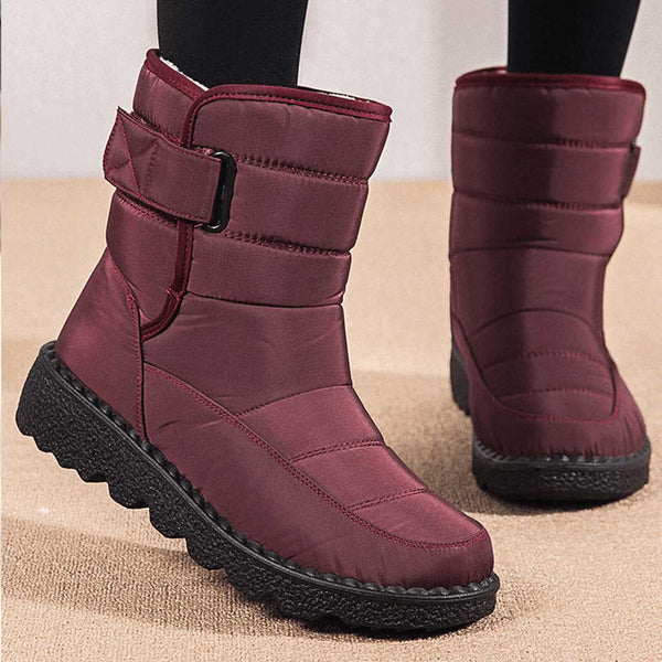 Joy | Quilted Waterproof Buckle-Strap Snow Boots