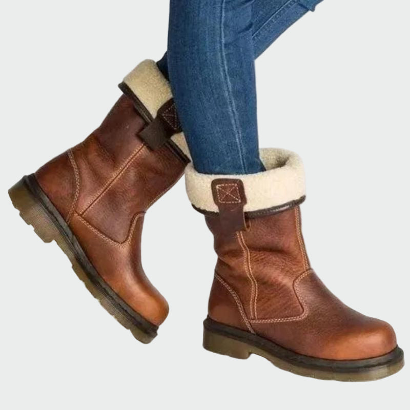 Sadie | Fleece-Lined Fold-Over Waterproof Winter Boots