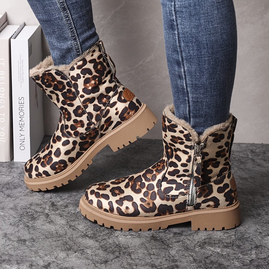 Stacy | Fur-Lined Side-Zip Suede Ankle Boots