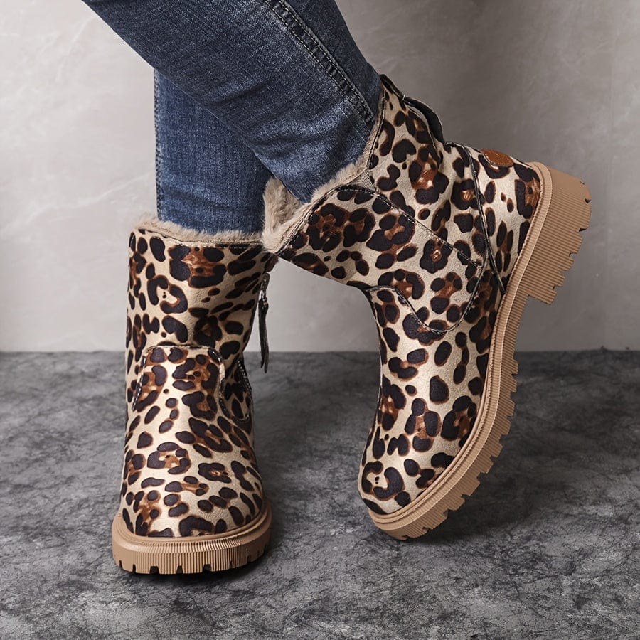 Stacy | Fur-Lined Side-Zip Suede Ankle Boots