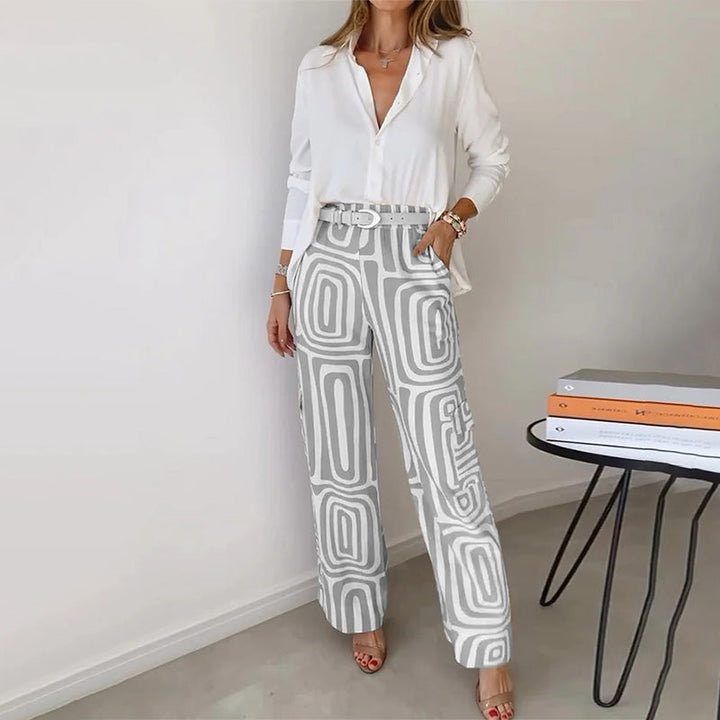 Opal | Patterned Two-Piece Shirt and Pants Set