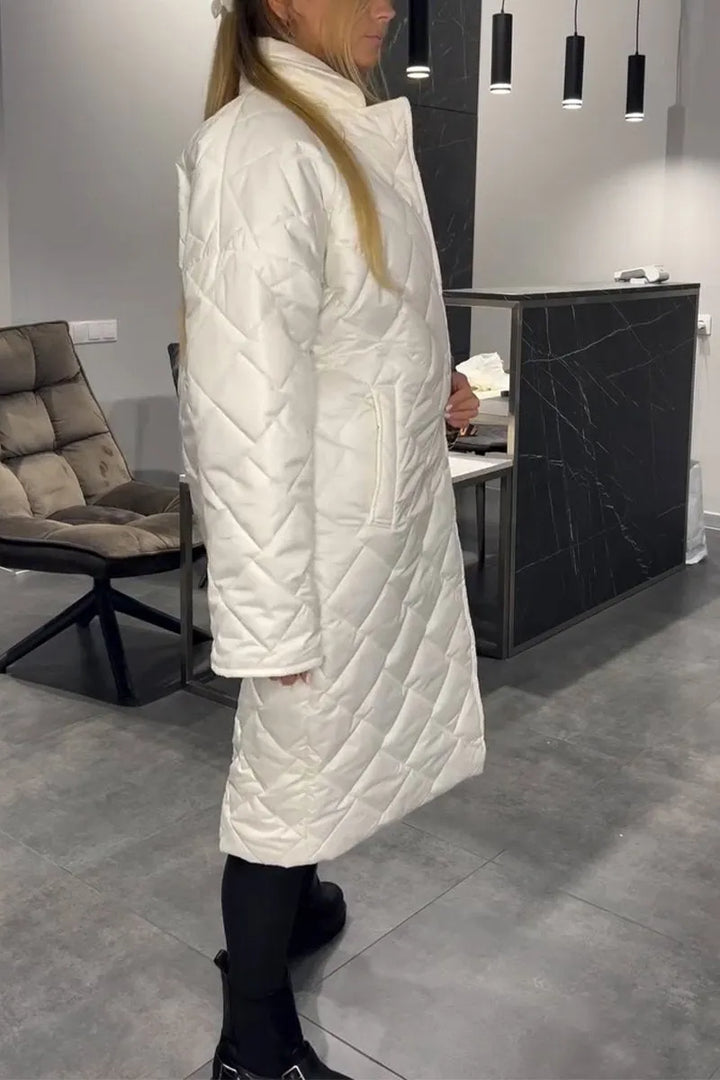 Sylvia | Reversible Leopard-Lined Long Quilted Coat