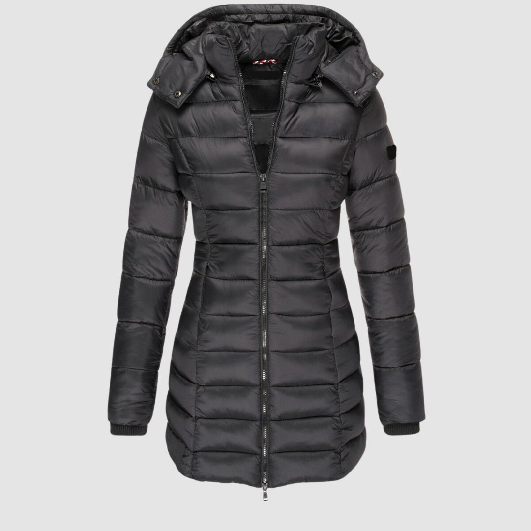 Ellie | Fitted-Waist Detachable-Hood Puffer Jacket