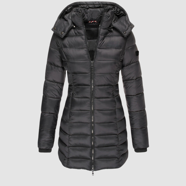 Ellie | Fitted-Waist Detachable-Hood Puffer Jacket