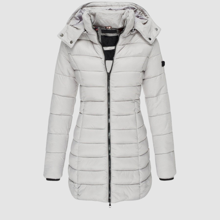 Ellie | Fitted-Waist Detachable-Hood Puffer Jacket