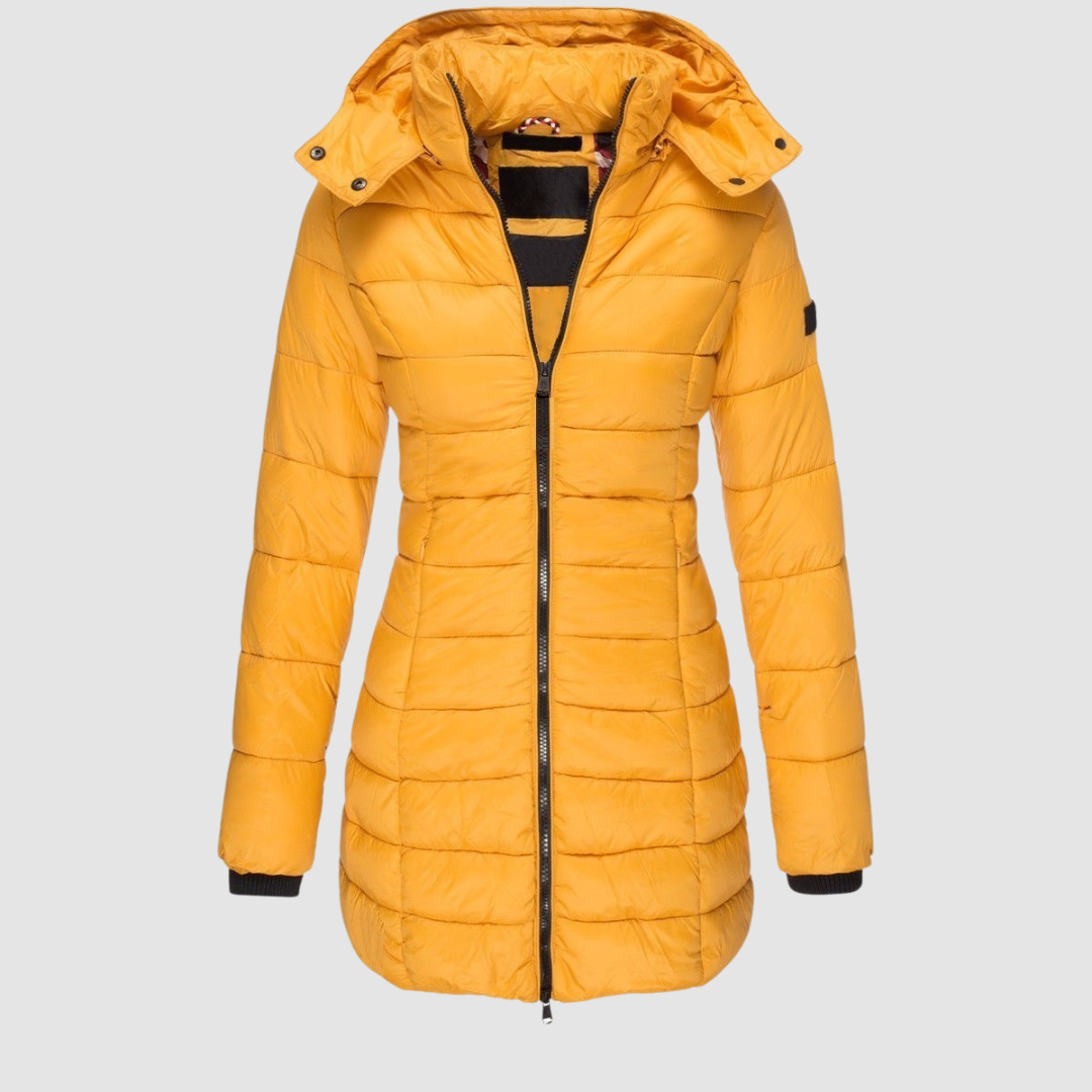 Ellie | Fitted-Waist Detachable-Hood Puffer Jacket