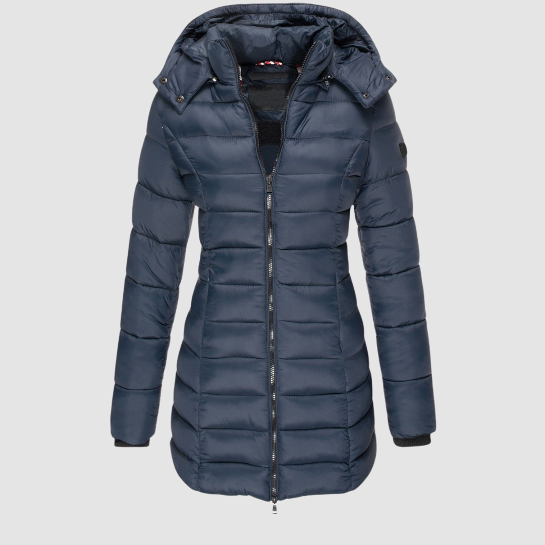 Ellie | Fitted-Waist Detachable-Hood Puffer Jacket