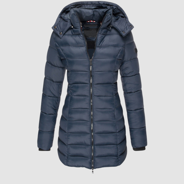 Ellie | Fitted-Waist Detachable-Hood Puffer Jacket