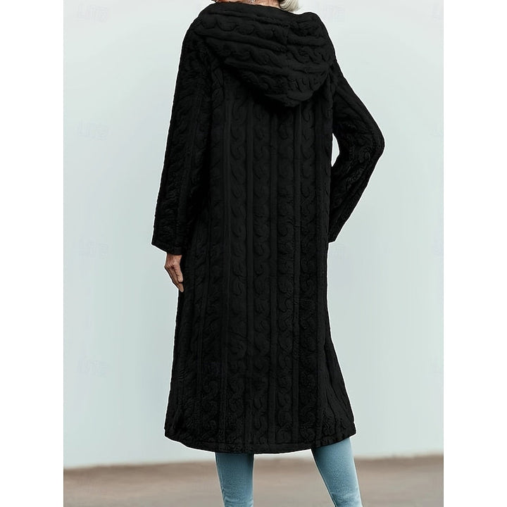 Willow | Hooded Notch-Collar Long Faux-Fur Coat for Winter