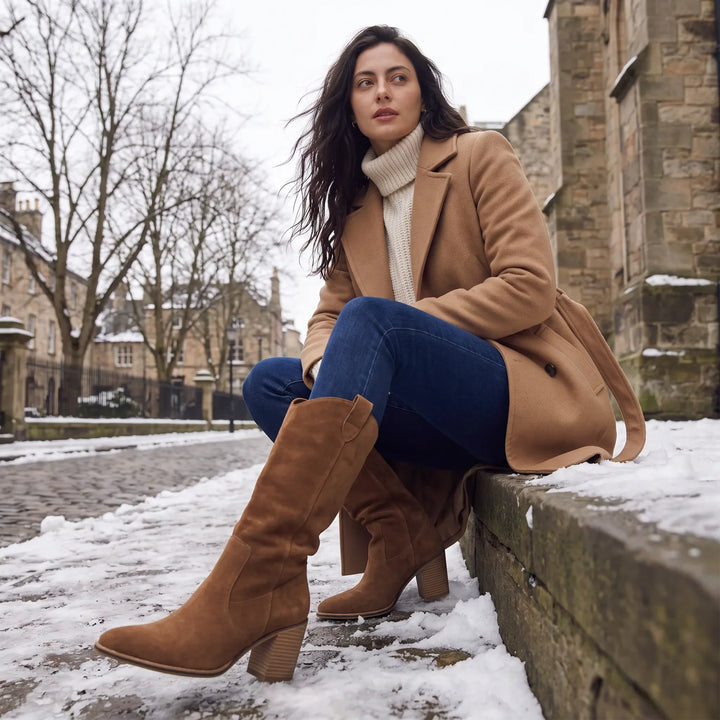 Kayla | Knee-High Suede Block-Heel Boots