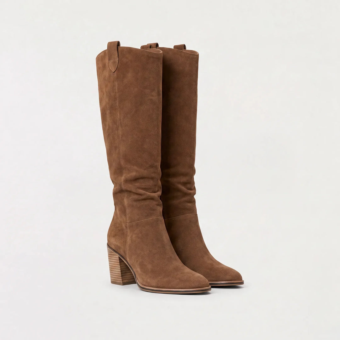 Kayla | Knee-High Suede Block-Heel Boots