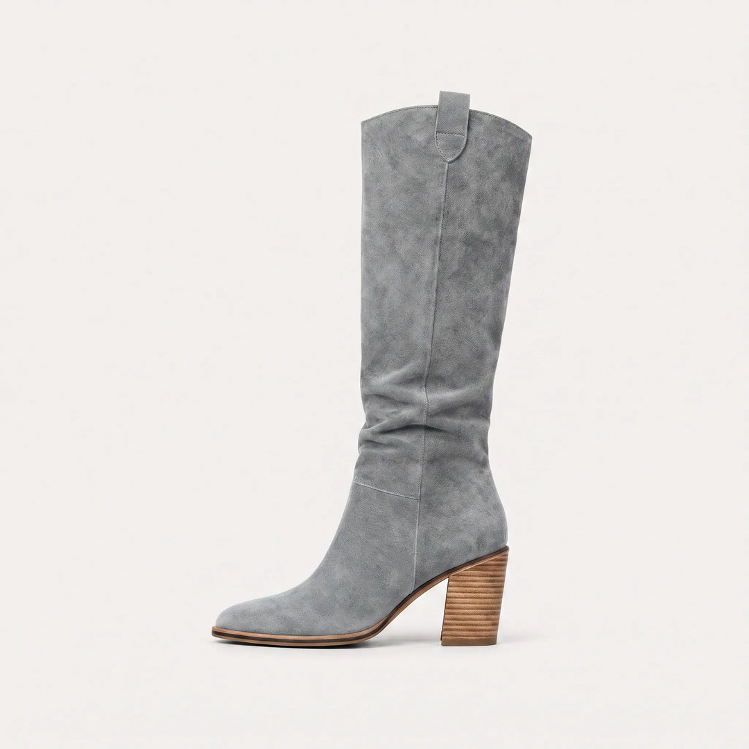 Kayla | Knee-High Suede Block-Heel Boots