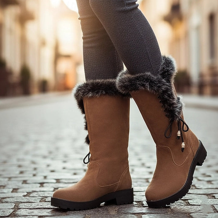 Victoria | Waterproof Fur-Trimmed Block-Heel Winter Boots